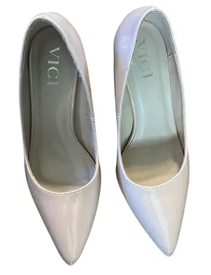 VICI Arlene Patent Nude Pointed Toe Stiletto Heels Pumps Women's Size‎ 6.5 thumbnail 1
