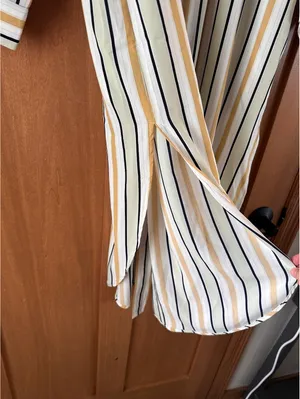 Easel Long Sleeve Striped Button Up Maxi Shirt Dress Women’s Small thumbnail 5