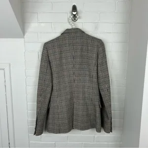 Zara Wool Blend Brown Houndstooth Knit Blazer Jacket Size XS thumbnail 11