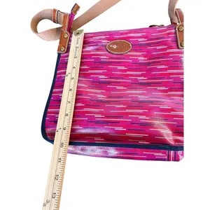 Fossil Keyper Crossbody Bag Fuchsia and Berry Striped Pattern Canvas thumbnail 2