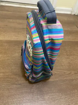 ADIDAS Santiago Insulated Cooler Lunch Bag Mini Backpack, Rainbow Striped - EUC thumbnail 2