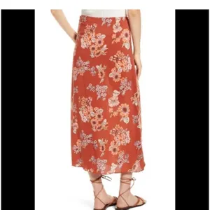 Free People Women's Sunday Sarong Floral midi Skirt Brown Sz 10 thumbnail 2