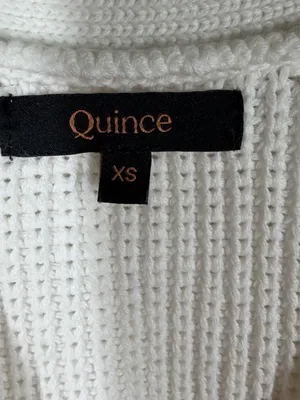 Quince White Organic Cotton Fisherman Boxy‎ Cropped Cardigan thumbnail 3