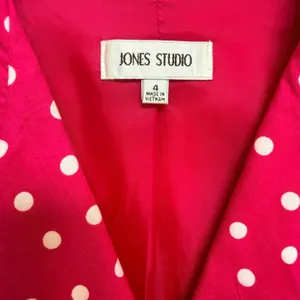 Jones Studio Pink Polka Dot Sleeveless Faux Wrap‎ Dress Size 4 thumbnail 6