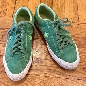 Converse One Star Pinstripe Ox Mint Green/Lime Suede Sneakers 159816C Streetwear thumbnail 1