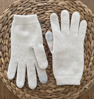 Babaton Aritzia Cashmere Tech Gloves Beige One Size thumbnail 1