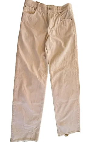 ZARA Jeans Womens Size‎ 8 Blush Pink High Rise Straight Leg Raw Hem thumbnail 1
