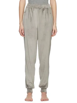 SKIMS Velour Joggers Smoke Gray Large L Velvet Zip Pocket Sweatpants Cozy Y2K thumbnail 4