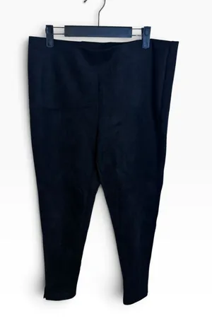 Zac & Rachel Black Faux Suede Pull On Ankle Pants thumbnail 1