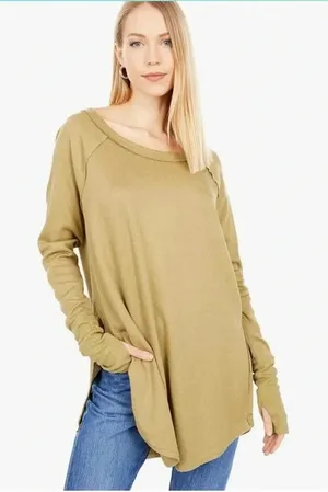 Free People We the Free Snowy Thermal top in Sunstone size XS thumbnail 1