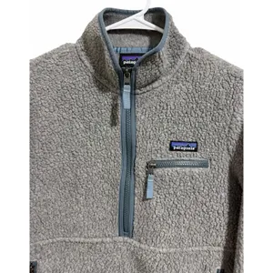 Patagonia Retro Pile Marsupial Fleece Pullover Salt Gray Women's‎ Size XS thumbnail 3