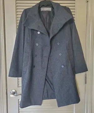 Women's Zara Basic Wool Blend Pea Coat thumbnail 1