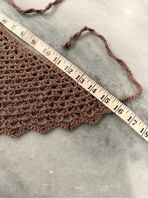 Handmade Crochet Bandana Head Scarf Cotton Boho Triangle Wrap Fest Cottagecore thumbnail 4