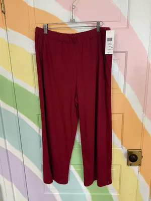 NWT Eileen Fisher Organic Cotton Pull On Lazy Pant Cranberry Sz M 💛🍄 thumbnail 6