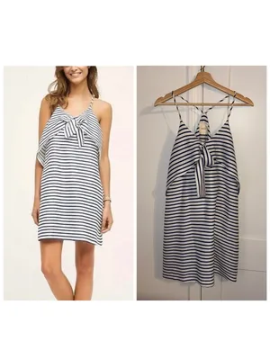 Maeve by Anthropologie $128 Woman’s M Ahoy Swing Dress Tie-Front Mini, Size M thumbnail 2