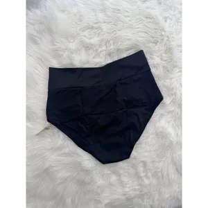 Aerie High Rise Full Coverage Crossover Bikini Bottom True Black Size Small thumbnail 6
