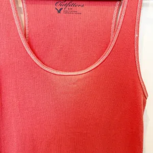 Vintage American Eagle Womens Y2K Rib‎ Tank Top Small Preppy Pink Bella Swan thumbnail 3