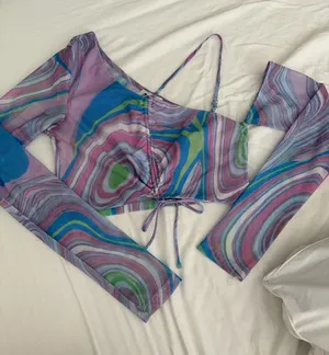 Princess Polly Marble mesh top thumbnail 1