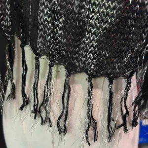 Scarf Black Silver Glitter Shawl Formal Bling Y2K Whimsy Goth Boho Chic Glamour thumbnail 7