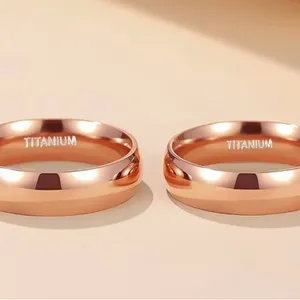 Women’s Luxury Titanium Steel Rose Golden Minimalist 6mm Band Size 7 thumbnail 3