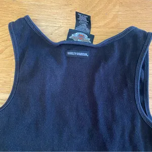 Harley Davidson Black Ribbed Logo Grunge Biker Festival Preppy Moto Y2K Tank L thumbnail 4
