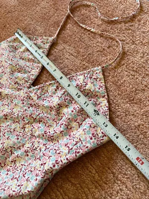 Abercrombie & Fitch Size M 100% Cotton Floral Halter Dress Smocked Back thumbnail 3