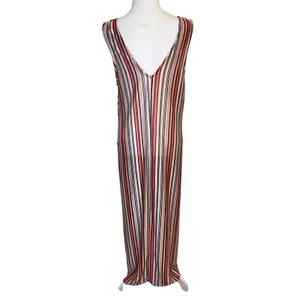 Zara Trafaluc Maxi Dress Womens S Multi-Color‎ Striped Knit Boho Beach Summer thumbnail 6
