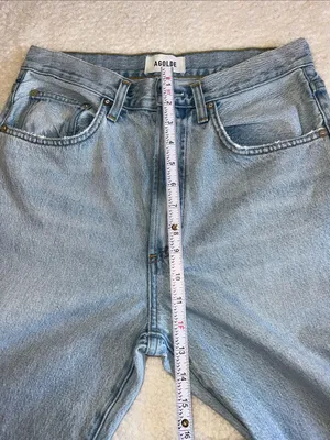 AGOLDE Cinched Hem Loose Taper Jeans Light Wash‎ Size 27 thumbnail 4