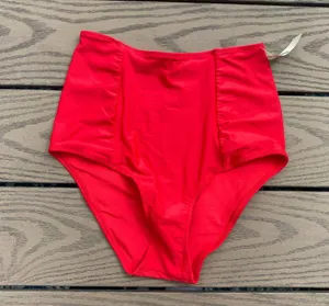 NWT Aerie small cherry red full coverage high waisted bikini bottom thumbnail 3