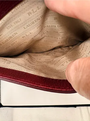 Lauren Ralph Lauren Burgundy Top-Handle Satchel with Gold Hardware thumbnail 6