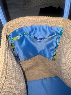Vera Bradley Blueberry Blooms Seashore Tote Straw Tote Retired thumbnail 5