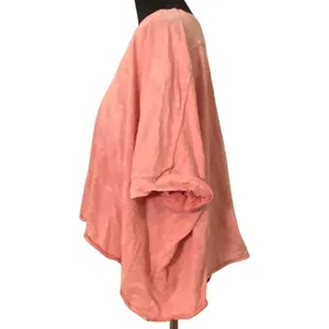 Maronie Pink Slub Cotton Oversized Boxy Tee Made in USA Medium thumbnail 2