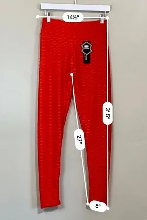 Women’s Butt Lifting Yoga Activewear Pants Leggings Red NWT thumbnail 10