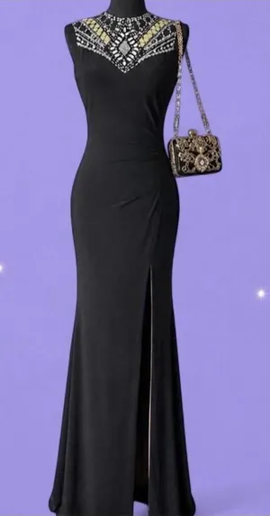 Vintage Y2K Betsy & Adam Beaded Evening Gown Size 6 🖤 thumbnail 1