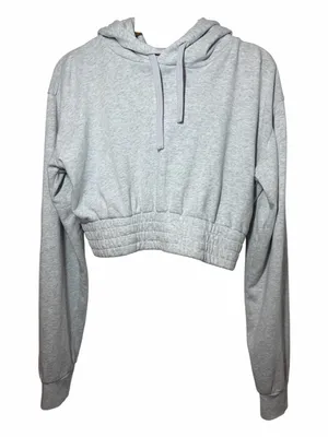 Talentless Women’s Boxing Hoodie in Ash Heather Grey thumbnail 2