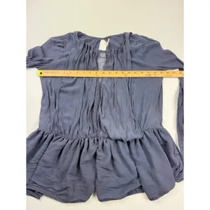 Free People Tunic Top Ruffle Hem Long Sleeve Blouse Flowy‎ XS thumbnail 3