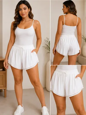 all in motion White Active Shorts with Logo thumbnail 2