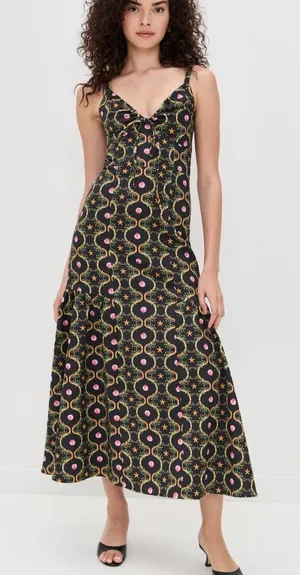 HILL HOUSE HOME Lillie Midi Dress in Cisco Trellis Print size XS thumbnail 1