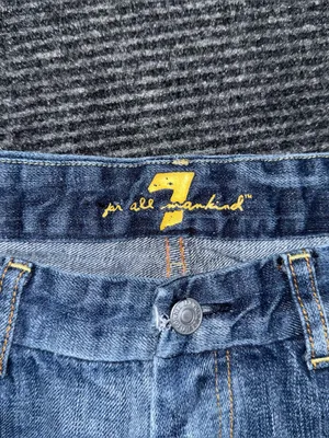 RARE VTG 7 For All Mankind Pink “A” Pocket Low Rise Denim Shorts Sz 30 Frayed thumbnail 4