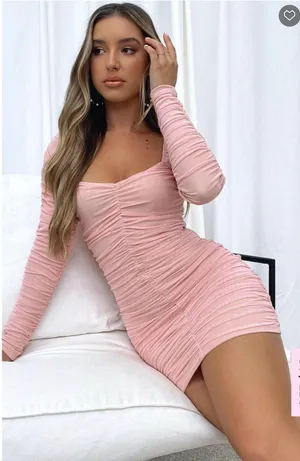 White Fox Boutique Blush Pink Dress thumbnail 1