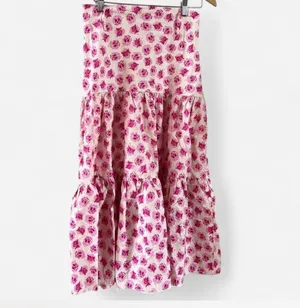 🌸 ZARA Floral Print Belted Tiered Midi Skirt | Size S 🎀 thumbnail 8