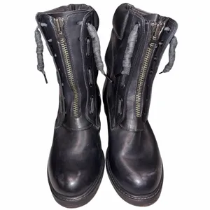 Vintage Foundry Co. Black Leather FILO Combat Boots Shoes 8.5 NO INSOLES thumbnail 2
