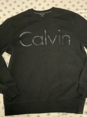 Calvin Klein Women’s Medium Black Pullover Sweater Logo Long Sleeve Dark Warm thumbnail 1