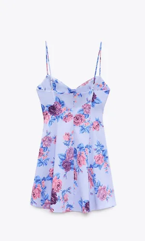 net floral print corset style mini boho dress thumbnail 8