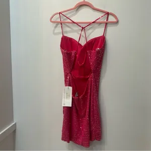 NWT Blush Prom 20400 Bubblegum Short Sequin Cocktail Dress Formal Homeco… thumbnail 7