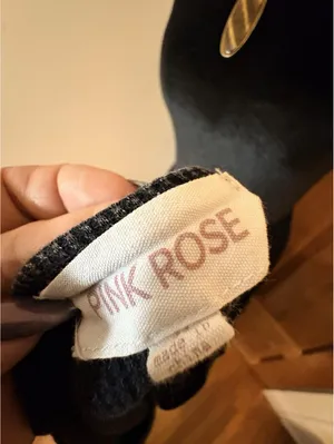 Pink Rose Top Women Blouse Gray Ribbed Knit Button-Up Scoop Neck Top M Long Sleeve thumbnail 8