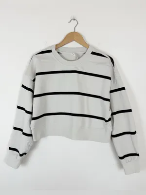 Lululemon Perfectly Oversized Cropped Crew Striped Sweatshirt thumbnail 2