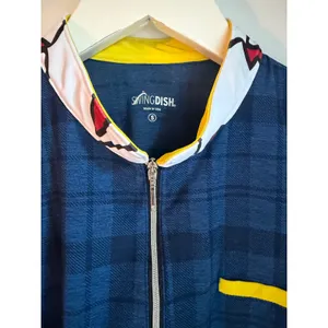 SwingDish Made USA Plaid Sleeveless Golf Polo Top Small Blue Quarter Zip thumbnail 2