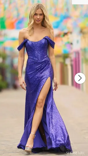 Sherri Hill Prom Dress Teal thumbnail 2