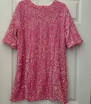 Pink sequin dress Size XL thumbnail 1